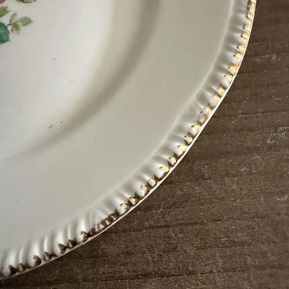 Calirose Salad Plate - Cunningham & Pickett/ Homer Laughlin 22kt Rim Pink Rose